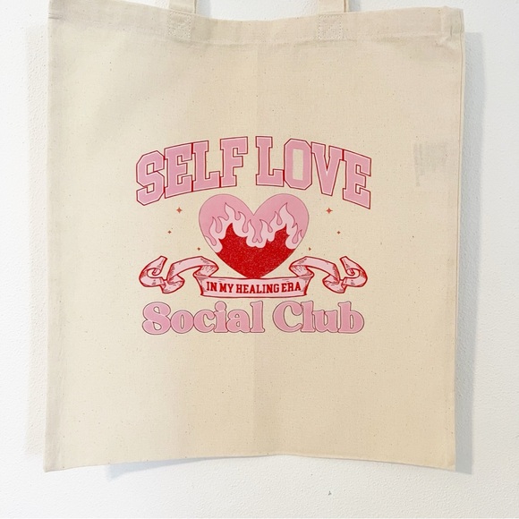 Handmade Handbags - Self Love Social Club Canvas Tote